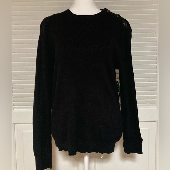 NWT Vintage Lauren Ralph Lauren Black Longsleeve Blouse Size XL - Picture 2 of 13